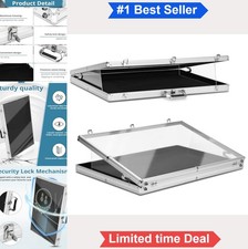 Portable Trade Show Display Case 34x22 Inch Aluminum Frame Acrylic Top Locking