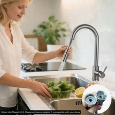 Silver Grey Kitchen Tap, 2 Modes Tap Kitchen, 360 Rotating Kitchen Tap
