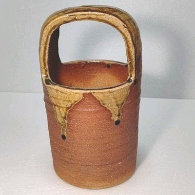 Shigaraki-yaki Charcoal Fire Bowl by 3rd Gen Rakusai Ceramic Pottery Used