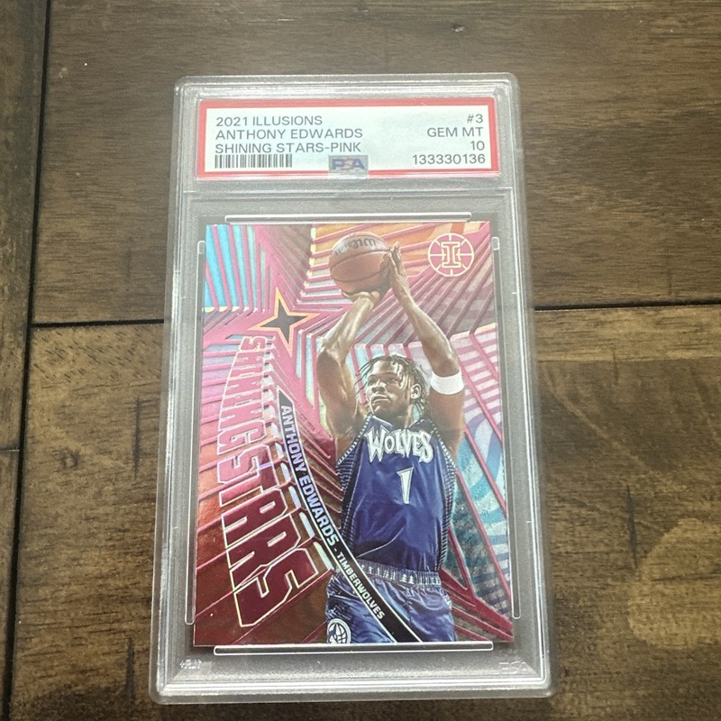 2021-22 Panini Illusions - Shining Stars Anthony Edwards #3 Pink PSA 10