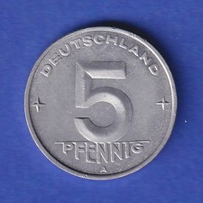 GDR Aluminium Coin 5 Pfennig A 1950 UNC!