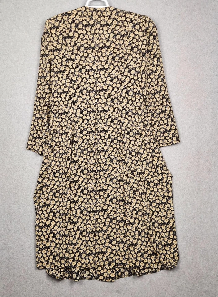 Vintage Leslie Fay Dress Womens 18 Floral Lace Collar Button Down 90s Made USA - Image 2 of 4