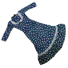 Vintage Sindy Doll Clothes Dinner Date Blue Floral 1979 Pedigree Toys 44202