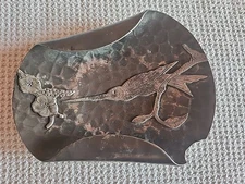 Antique Pairpoint MFG Co Quadruple Silver Plate L416 Bird & Flowers Plate