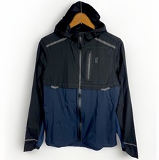 ON Cloud Weather Jacket Women s M Black/Navy Lightweight Running Full-Zip EUC