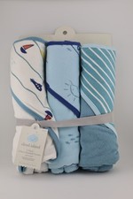 Target Cloud Island Blue Cotton 3-Pack Infant Lightweight Hooded Towels for Kids