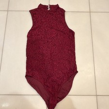 Express Lace Burgundy Bodysuit Size XS