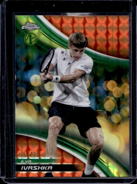2025 Topps Chrome Ilya Ivashka Orange Geometric Refractor #/25