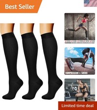 3 Pairs 15-20 mmHg Compression Socks - Breathable Support for Active Lifestyles