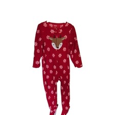 Carter's Just One You 4T Fleece Footed Pajamas Unisex Reindeer  Santa Pjs Kids