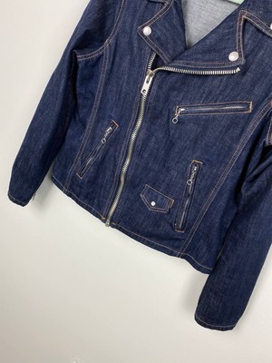 Schott Perfecto Denim Jacket Motorcycle Jeans Size M Women Blue | eBay
