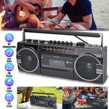 Retro Bluetooth Cassette Radio Player Recorder AM FM SW USB SD Portable Speaker