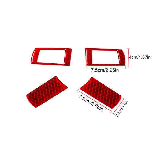 4x Red Carbon Fiber Interior Steering Wheel Trim For Chrysler 300 2005-07 Type B - Picture 2 of 9