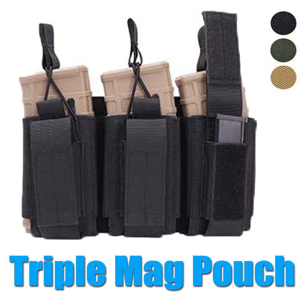 Tactical Molle Mag Pouch Triple 5.56/.223 Rifle Pistol Magazine