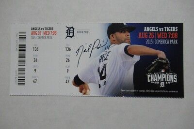 TIGERS VS ANGELS 8/26/2015 FULL TICKET ~ JUSTIN VERLANDER (CG 1-HIT SHUTOUT)