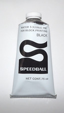 Vintage Speedball Water Soluble Ink For Block Printing Black .75cc New No Box