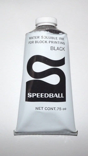 Vintage Speedball Water Soluble Ink For Block Printing Black .75cc New No Box