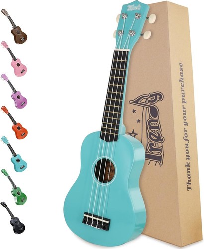 21" Soprano Ukulele Wood Beginner Blue for Gift - Picture 12 of 12