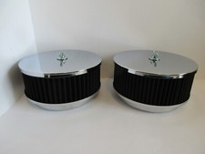 Chrome 6 38 Flat Topblack Element Dual Quad Air Cleaner Set 5 18 5229bk-2