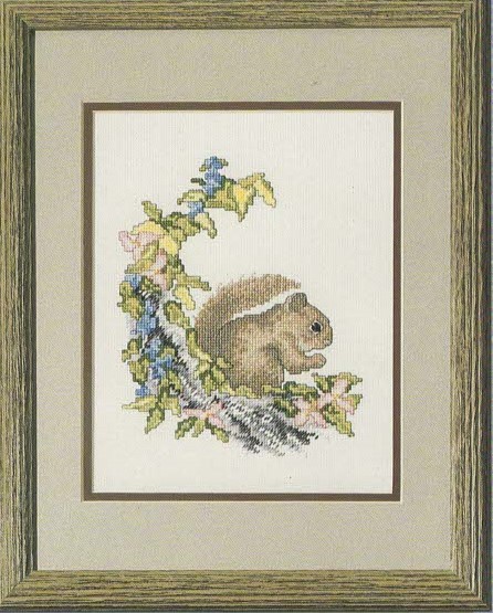 Nutty Squirrel Cross Stitch Chart by Color Charts