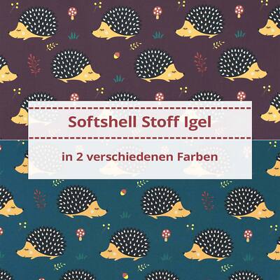 Softshell Stoff Igel von Swafing, wind- und wasserabweisend (Meterware ab 0,50m)