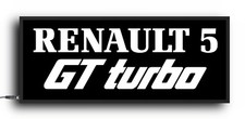 RENAULT 5 GT TURBO BADGE EMBLEM LED ILLUMINATED LIGHT UP GARAGE SIGN gordini
