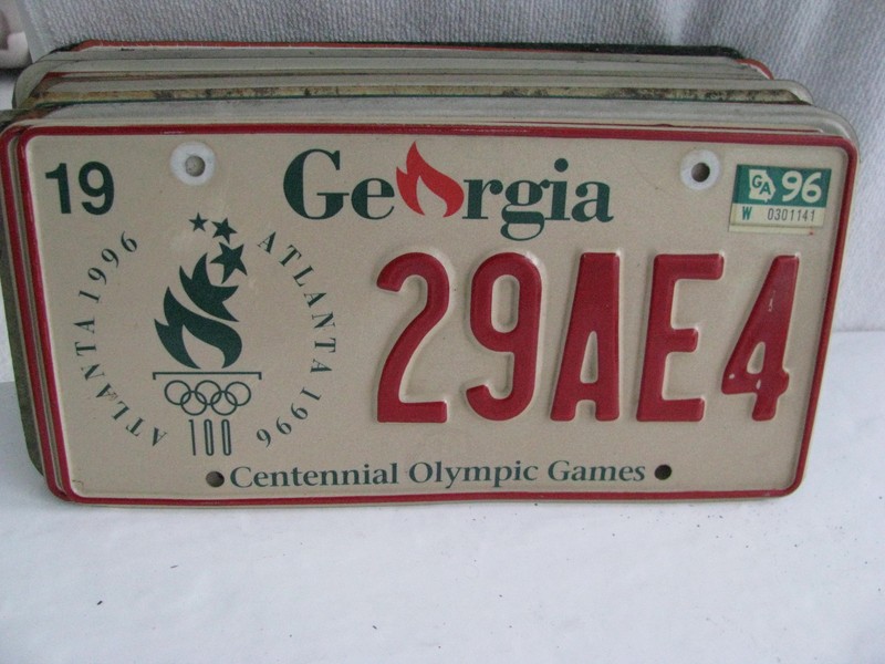 license plate- Georgia -Olympics- over 3 years old