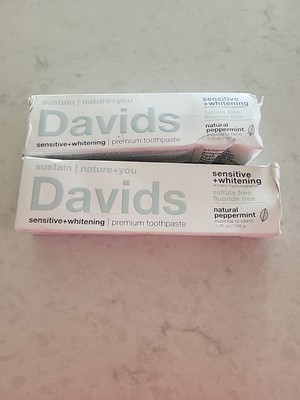 2 Pack David's Premium Natural Toothpaste  Sensitive Teeth & Whitening 5.25 oz