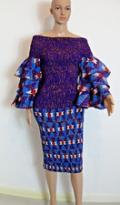 Registyle African Ankara Real Wax Print Stretchy Fitted Dresses Sizes 10-16 SALE