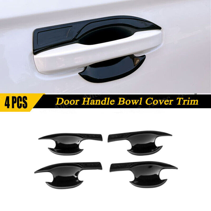 12PCS ABS Door Handle Bowl Covers For Honda CR-V 2017-2022 - Bright Black Exterior Trim Protectors