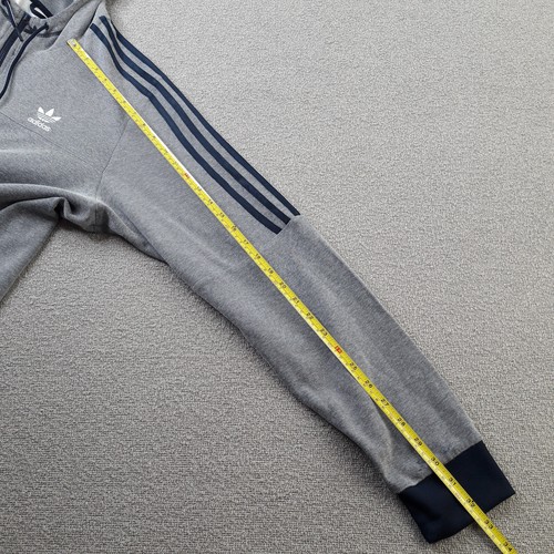 Adidas Mens Hoodie XL Grey Navy Jumper Sweatshirt Trefoil Firebird Originals SST - Picture 7 of 15