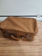  ANCIENNE Valise De Voyage EN CARTON Cuir ANNEES 50 SANS CLEF / VINTAGE 
