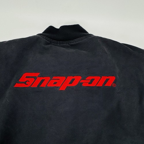 Snap-On Duck Canvas amerikanische Flagge grau durchgehender Reißverschluss Arbeitskleidung Jacke Herren XXL - Bild 6 von 10