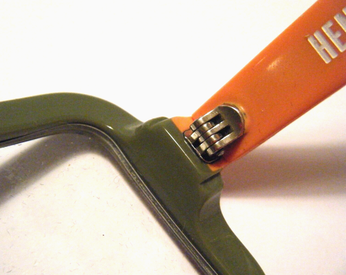 Rare Older Michel Henau Ako Green Camo Print Orange Eye Glasses Belgium France - Picture 10 of 10