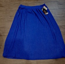 Blue Koret Plus Size Skirt, Size 18 W, NWT Made In US Pleated Vintage