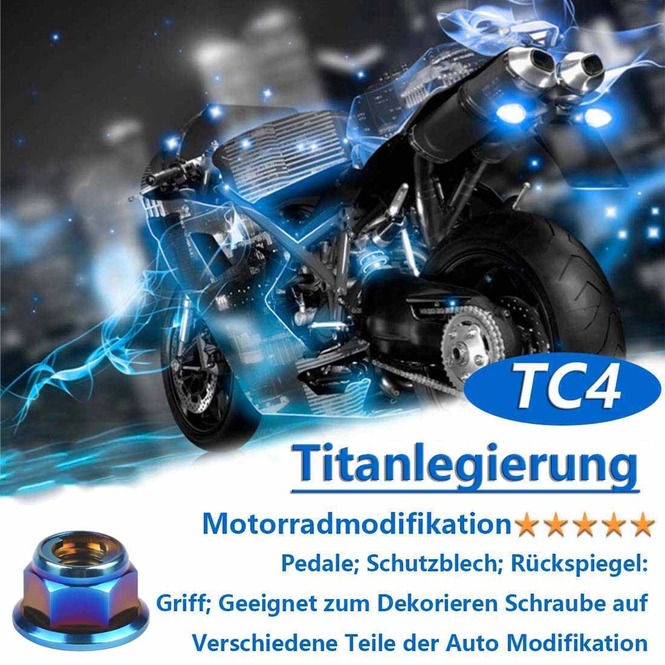 Titan Sicherungsmutter M6 M8 M10 M12 Selbstsichernde Muttern Mit Flansch Grad 5 - Bild 4 von 4