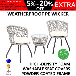 Details About New 3pc Wicker Outdoor Round Table Chair Set Patio Garden Furniture 2 Setting