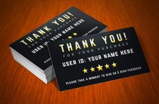 1000 Custom Full Color eBay Seller Business Thank You Cards w/Your Username!