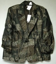 CHICO'S JUNGLE JACQUARD JAYMEE JACKET OLIVE NWT 125 Sz 1 8/10