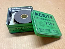 Vintage KERITE Company 3/4inch Splicing Compound Tape Tin  with tape