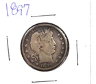 1897 Barber Quarter : Very Good +  VG+