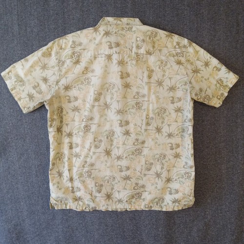 Traders Bay Shirt Mens XL Short Sleeve Button Front Palms Pineapples Cotton - Picture 7 of 14