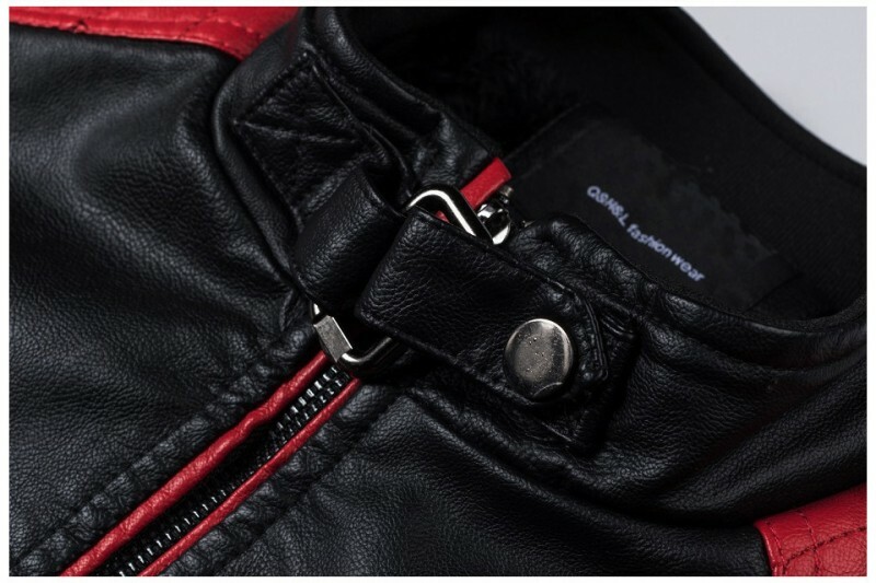 Men's Faux Leather Jacket Biker Motorcycle Retro style Outdoor