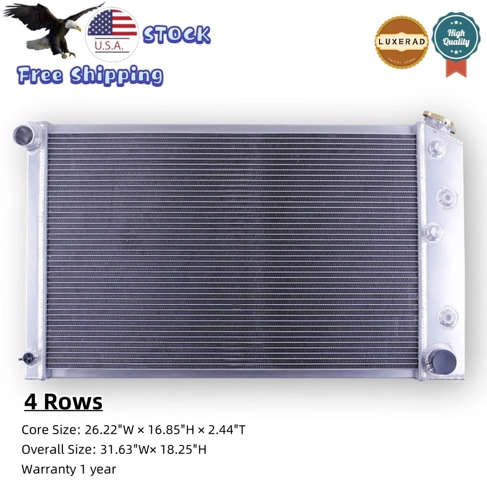 Radiador de aluminio de 4 filas para Chevrolet 1978-87 El Camino/Camaro 1970-81 5,0 L - Y2 Foto 2 de 4