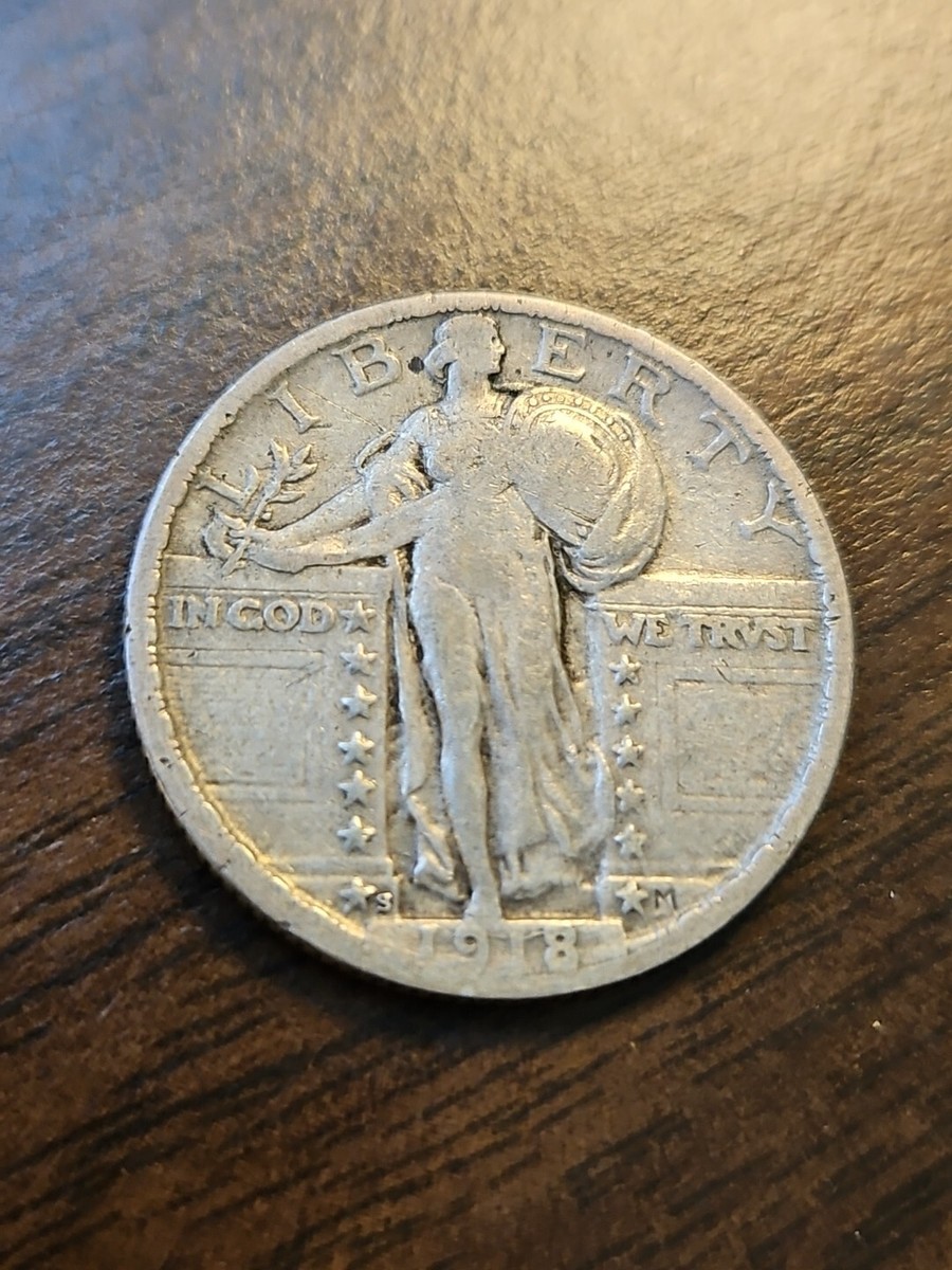 1918 Standing Liberty Quarter 銀貨 1918 S Standing Liberty Silver Quarter | eBay