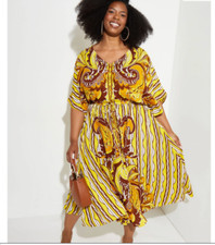 Paisley Print MIDI Dress