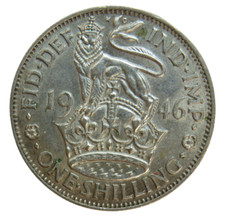 1946 King George VI One Shilling Coin (English Reverse)