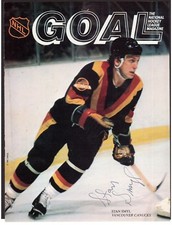 Stan Smyl Vancouver Canucks Signed Autographed Goal Hockey Magazine Cover