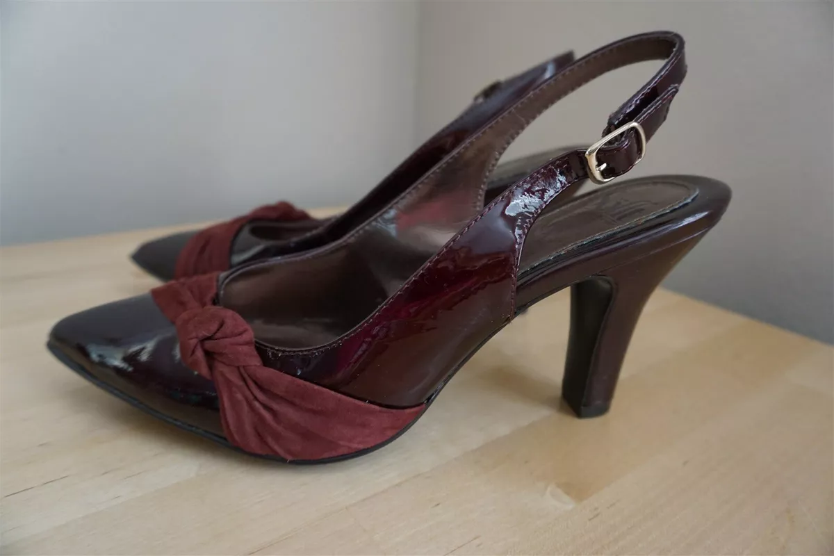 Burgundy hotsell slingback pumps