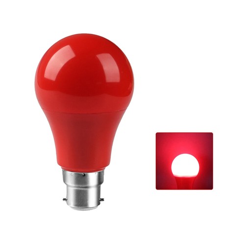 Confezione da 8 lampadine LED B22 2 pin SMD 2835 5W Lampadine rosse non dimmerabili A50 per festa - Foto 3 di 4